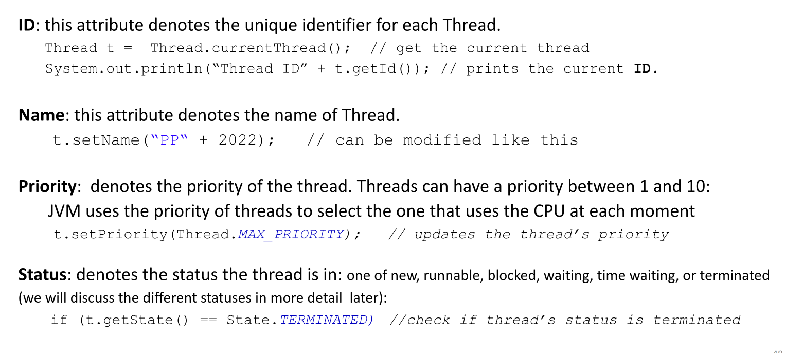 Diagram illustrating Thread states